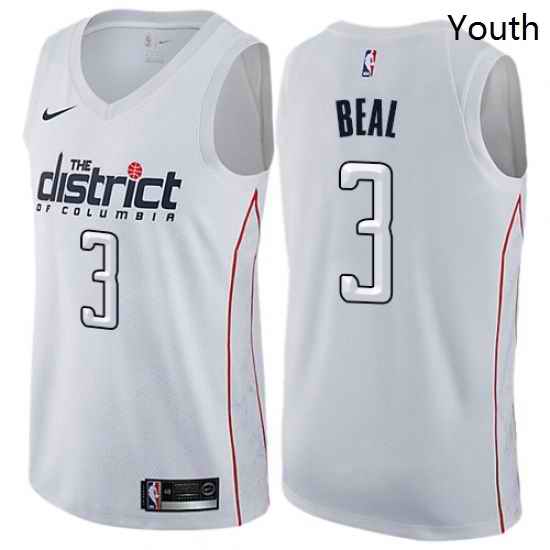 Youth Nike Washington Wizards 3 Bradley Beal Swingman White NBA Jersey City Edition